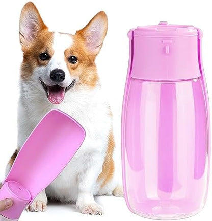 Foldable Dog Water Bottle, Leak-Proof Portable Water Dispenser with Travel Bowl, 10oz for Small Dogs, Cats, Puppies on Walks, Hiking & Travel, Dishwasher Safe Pet Supplies by AVELORA