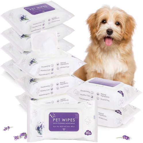 Treela 10 Pack Dog Pet Wipes, 80 Count Paws Body, Lavender by Treela