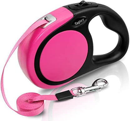Taglory Retractable Dog Leash, One-Handed Brake, 16ft, Up to 44 lbs, Pink by Taglory