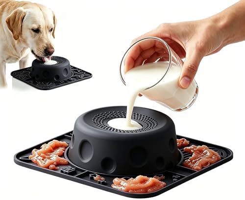 Slow Feeder Dog Bowls with Rolling Ball & Lick Mat for Dogs and Cats by Unknown