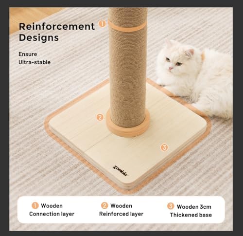 ZOMISIA 35'' Tall Cat Scratching Post for Indoor Cats Adults - Image 3