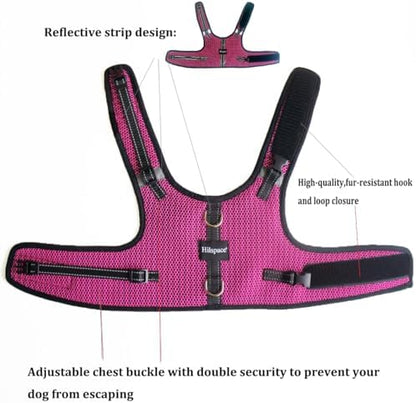 Mini Dachshund Harness – No Armpit Rub, Escape Proof, Reflective, No Pull Vest-Style Dachshunds Harness,Breathable Mesh Dog Harness (Rose Red, M: Chest 42-52cm (16.5"-20.5")) - Image 2