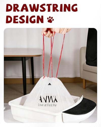 ANWA 25 Count Litter Box Robot 4/5/5 Pro/EVO Waste Bags, White - Image 6