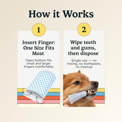 Jasper Dog Dental Wipes, Finger Tooth Wipes for Dogs, Unscented 60-Count - Image 3