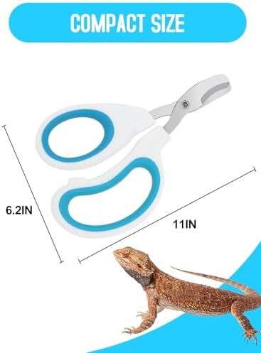 Stainless Steel Bearded Dragon Nail Clippers,Lizard Nail Clippers,Bearded Dragon Supplies,Bearded Dragon Nail Scissors for Small Reptiles,Turtle,Chameleon,Iguana，Hedgehog（Blue） - Image 4