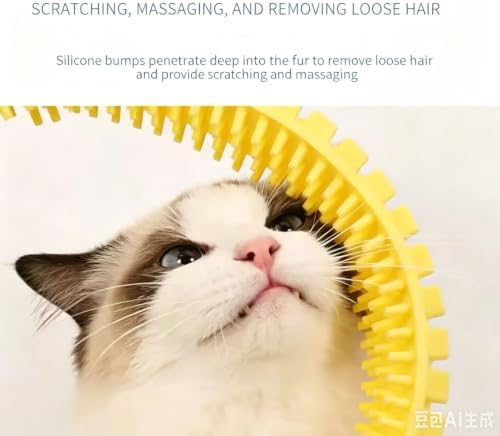 3-Pack Cat Self Groomer for Cardboard Box, Scratch Brushes with Box, Interactive Cat Arch Self Groomer with Scratching Pad, DIY Grooming Brush Ring, Hideouts & Enrichment Play (Purple Pink Yellow) - Image 5