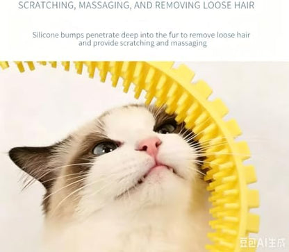 3-Pack Cat Self Groomer for Cardboard Box, Scratch Brushes with Box, Interactive Cat Arch Self Groomer with Scratching Pad, DIY Grooming Brush Ring, Hideouts & Enrichment Play (Purple Pink Yellow) - Image 5