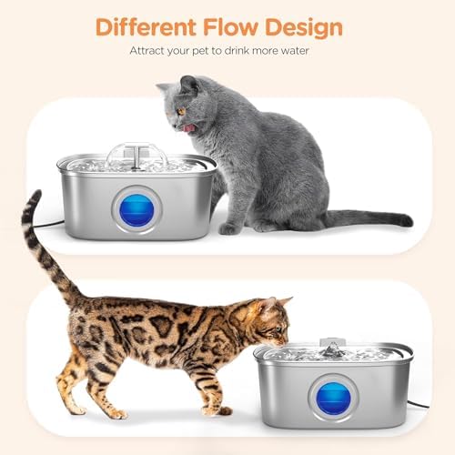 Cat Water Fountain Stainless Steel: /. Pet Water Fountain, Water Fountain for Cats Inside with    - Image 4