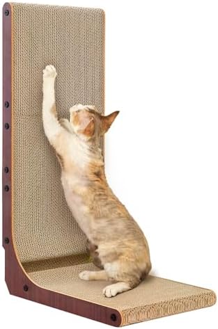 EHEYCIGA Cardboard Cat Scratcher for Indoor Cats, 26.8 Inch, Dark Brown by EHEYCIGA
