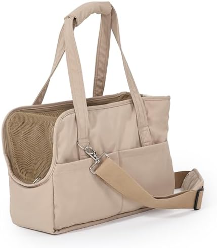 Pet Dog Casual Crossbody Bag, Hands-Free One Shoulder Soft Edged Pet Bag, Fully Open Sunroof Cover with Mesh Window and Large Front Pocket, Pet Carrier Purse for Small Dog Cat（Can Hold 10 Pounds） by Unknown