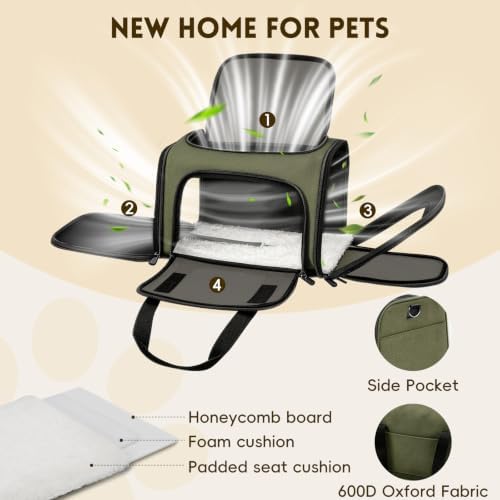 Cat Carrier Soft, Dog Carriers for Small Dog/Large Cat (Up to 16lb) - Image 3
