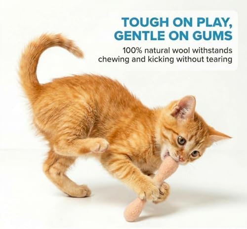 Glaciart One MINI Swabs Cat Toys with Catnip - 6 Pk | Durable for Chew, Cute Cat Toys Interactive Kitty for Boredom, Exercise, & Play | Filled w/Organic Catnip for Anxiety & as Digestive Aid - Image 4