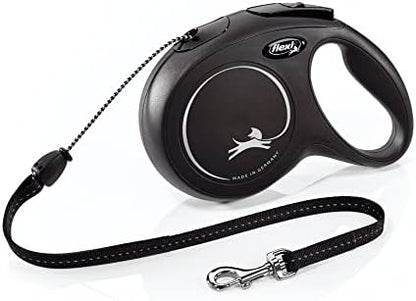 FLEXI® Classic Cord Retractable Dog Leash, Medium, 26 ft - Black by Flexi