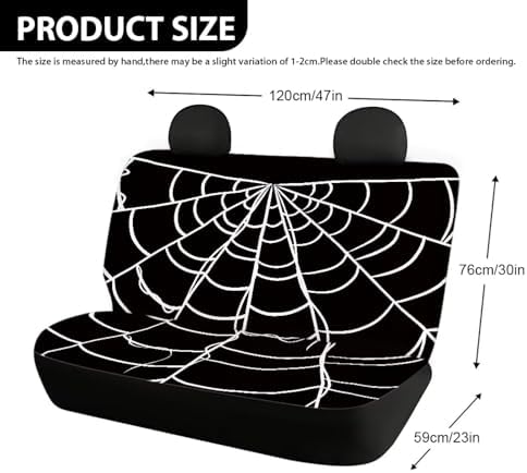 Spider Web Car Rear Seat Covers,Auto Back Seat Protector Decoration Non-Slip Mat Flat Cloth Vehicles Rear Bench Cover for Women Men - Image 4