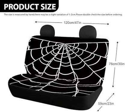 Spider Web Car Rear Seat Covers,Auto Back Seat Protector Decoration Non-Slip Mat Flat Cloth Vehicles Rear Bench Cover for Women Men - Image 4