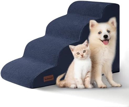 Aodisman Dog Steps for Bed or Couch,4-Step Pet Stairs Ramp for Small Dogs by AODISMAN