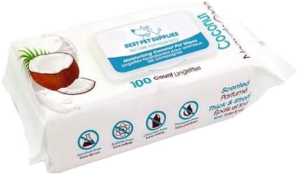 Best Pet Supplies Cleaning Dog Wipes - Moisturizing Coconut 100 Count by BestPetSuppliesLLC