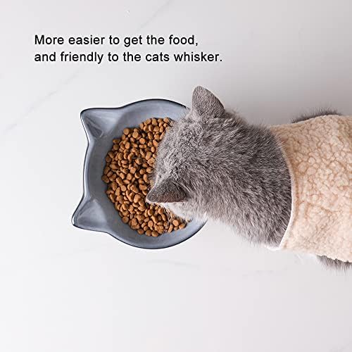 Nihow Elevated Cat Bowls,6 Inch Ceramic Raised Cat Food and Water Bowl Set - Image 5