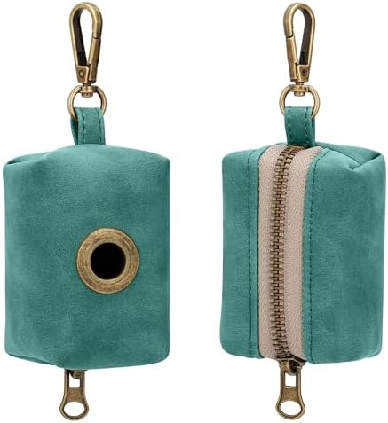 Didog Dog Poop Bag Holder for Leash, Stylish PU Leather, Green - Image 2