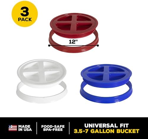 Vittles Vault Gamma Seal Lid 3pk Combo, Red, White and Blue - Image 3