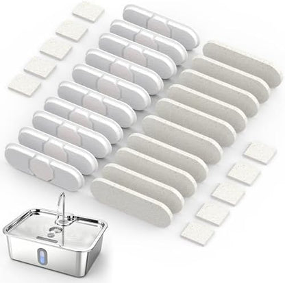 10 Set Dog Water Fountain Filters Replacement,4Gal/15L Pet Fountain Filters,Made of Activated Carbon and PP Cotton, 5-Layer Filtration System, 10 Pre-Filter Sponge,10 Pump Sponge,10 Filter by RedefiningFunctionalit