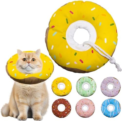 Seyezo Cat Cone Collar Soft, Adjustable Cat Recovery Cone, Yellow by Seyezo