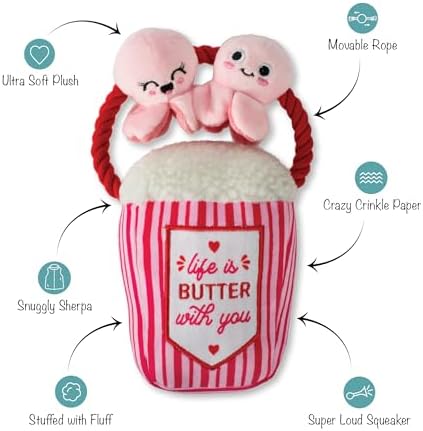 Fringe Studio Plush Dog Toy, My Heart Pops for You, Pet Shop Collection (314314) - Image 2
