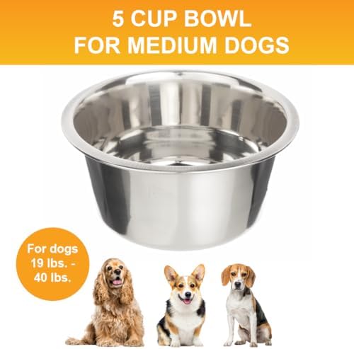 Neater Pet Brands 5 Cup (40 oz.) Stainless Steel Dog Bowls, Set of 2 Neater Feeder Replacement Bowls (Medium Deluxe Model), Dog Food Bowl & Water Bowl, Dishwasher Safe Metal Dish for Medium Dogs - Image 2