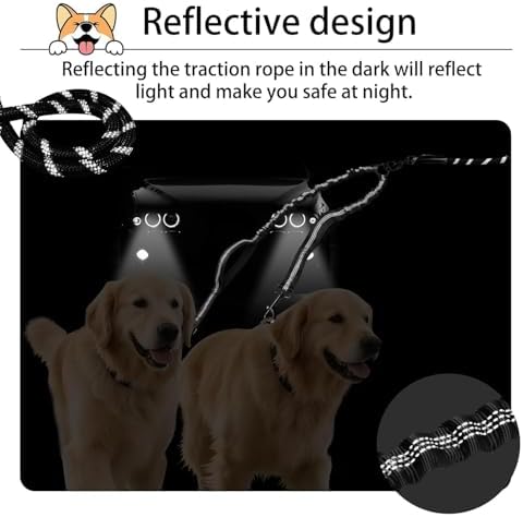 Double Dog Leash, 18~120 Lbs, No Tangle with Padded Handles, 360° Swivel - Image 5
