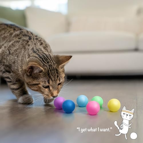 Catstages Replacement Balls for Cat Track Toys, Multicolored, 1.6", 6-Pack - Image 6
