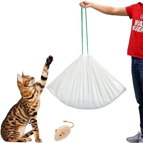 20 Count Jumbo Cat litter Box Liners, 46" x 19" Extra Large Heavy Duty Litter Pan Liner Bags with Drawstring for Pet Cat Litter Tray (Unscented) by KropBom