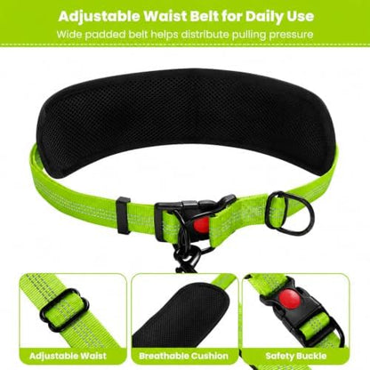 Hands Free Dog Leash, Adjustable Waist Belt 27-51", 2 Reflective Padded Handles, Comfortable Shock Absorbing Bungee, for Small Medium Large Dogs, Walking Jogging Running - Image 6