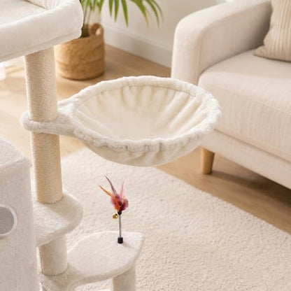 HUITREE 45in Cat Tree Tower with Big Condo for Indoor Cats,Cat Tower with Scratching Post,Scratching Board and Cat Toys,Multi-Level,Small Space,Transformer Cat Tree (336B) - Image 4