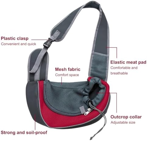 Pet Sling Carrier for Small Dogs & Cats with Adjustable Strap - Image 5