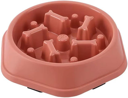 Slow Feeder Anti Gulp Easy Digestion Feeder Bowl (Pink, Medium)