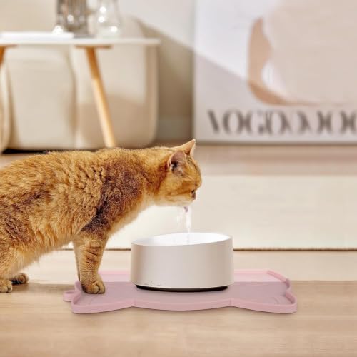 Coomazy Cat Food & Water Mat Thicker Non-Slip Silicone Mat with Raised Edge - Image 7