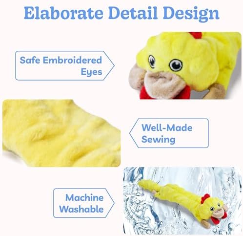 SHARLOVY Dog Squeaky Toys 5 Pack, Bubble Plush Puppy Teething Pet Toys, Crinkle No Stuffing Animals Dog Toy, Doggies Chew for Large Small Medium Breeds - Image 2