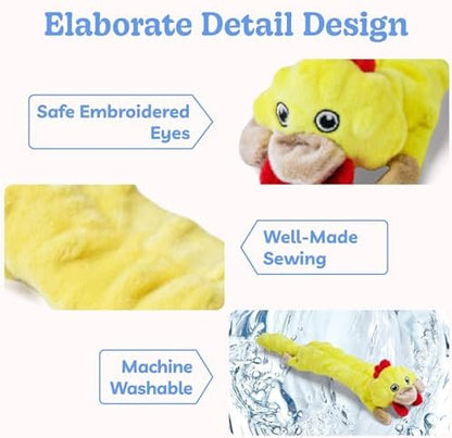 SHARLOVY Dog Squeaky Toys 5 Pack, Bubble Plush Puppy Teething Pet Toys, Crinkle No Stuffing Animals Dog Toy, Doggies Chew for Large Small Medium Breeds - Image 2