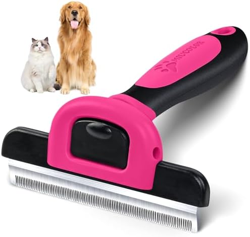 MIU COLOR Pet Grooming Brush, Deshedding Tool for Dogs & Cats, Hot Pink by MIUCOLOR