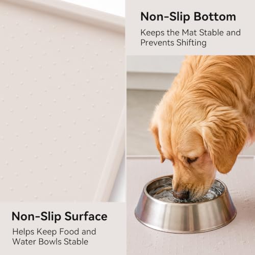 Extra Large Dog Food Mat, Food-Grade Silicone Mat, 24x16, Lvory - Image 5
