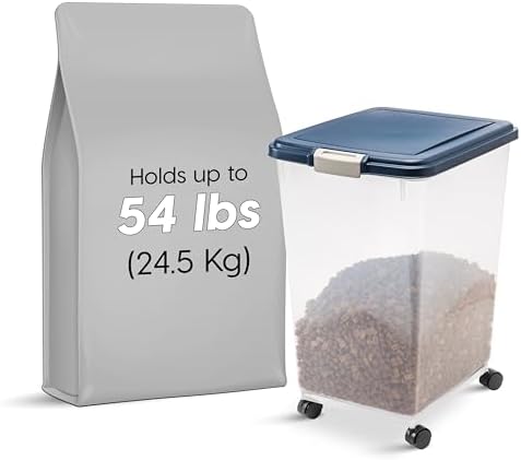 IRIS USA Dog Food Storage Container, Up to 54 lbs, Navy, Made in USA - Image 2