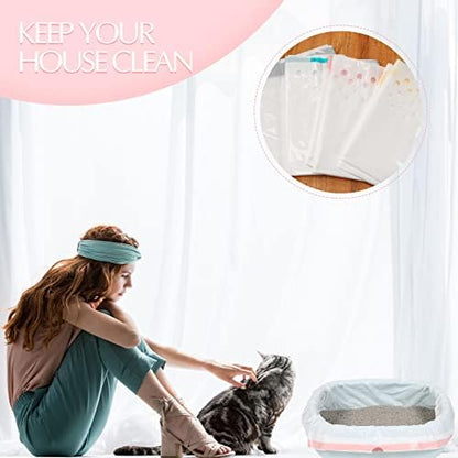 Jutom 42 Count Jumbo Sifting Cat Litter Box Liners with Holes 36''x18'' - Image 6