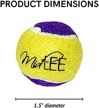 Midlee Squeaky Mini Tennis Ball for Dogs 1.5", Yellow/Purple, 12-Pack - Image 6