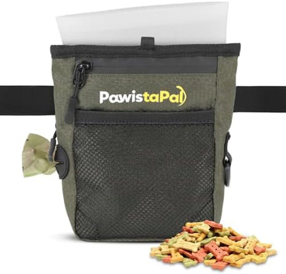Dog Treat Pouch for Pet Training, One-Hand Magnetic Closure, Hands-Free Treat Bag with Silicone Liner, No Mess No Smell by PawistaPal