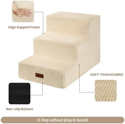 Aodisman Dog Stairs for Small Dogs,Wider 3-Step Pet Steps for Couch & Bed - Image 5