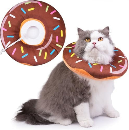 Hpetppy Cat Cone Collar Soft, Cat Recovery Collar for Wound Healing Cute Donut Adjustable Kittens Cones to Stop Licking Comfortable Lightweight Neck Elizabethan Collars for Cats Kittens After Surgery by Hpetppy