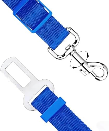 Elisel 2 Packs Adjustable Length Pet Dog Cat car seat Belt Pet seat Belt Pet Accessories for Dogs Cats and Pets (Blue Pink) - Image 2