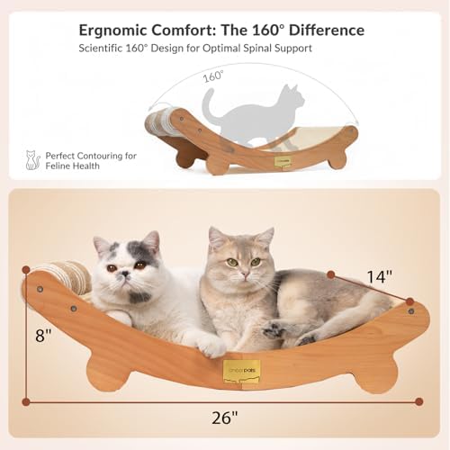 CHEERPALS Sisal Cat Scratcher Bed with Balls Wooden Cat Furniture(Large) - Image 5