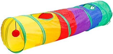 Cat Play Tunnel,Occupiedpet Collapsible Cube Tent with 4 Entry Points by Occupiedpet