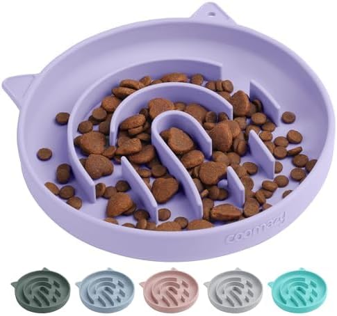 Coomazy Slow Feeder Cat Bowl Silicone Pet Puzzle Feeder for Slow Eating by Coomazy
